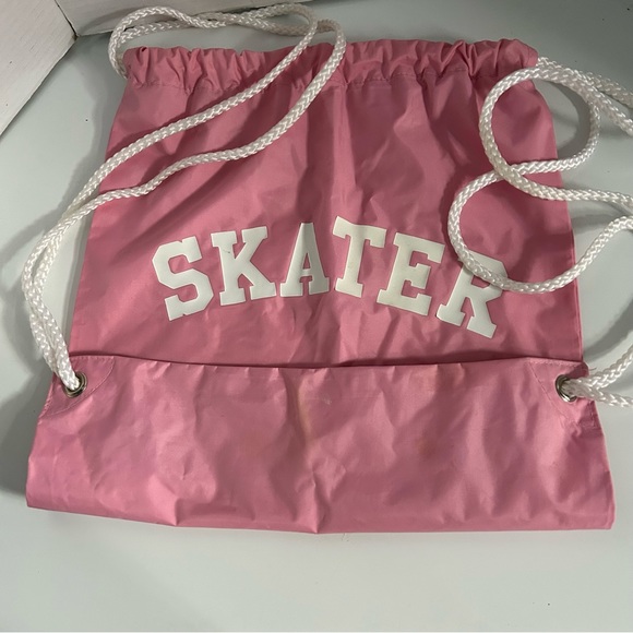 Pink nylon drawstring cinch bag/backpack with SKATER logo - Picture 6 of 6